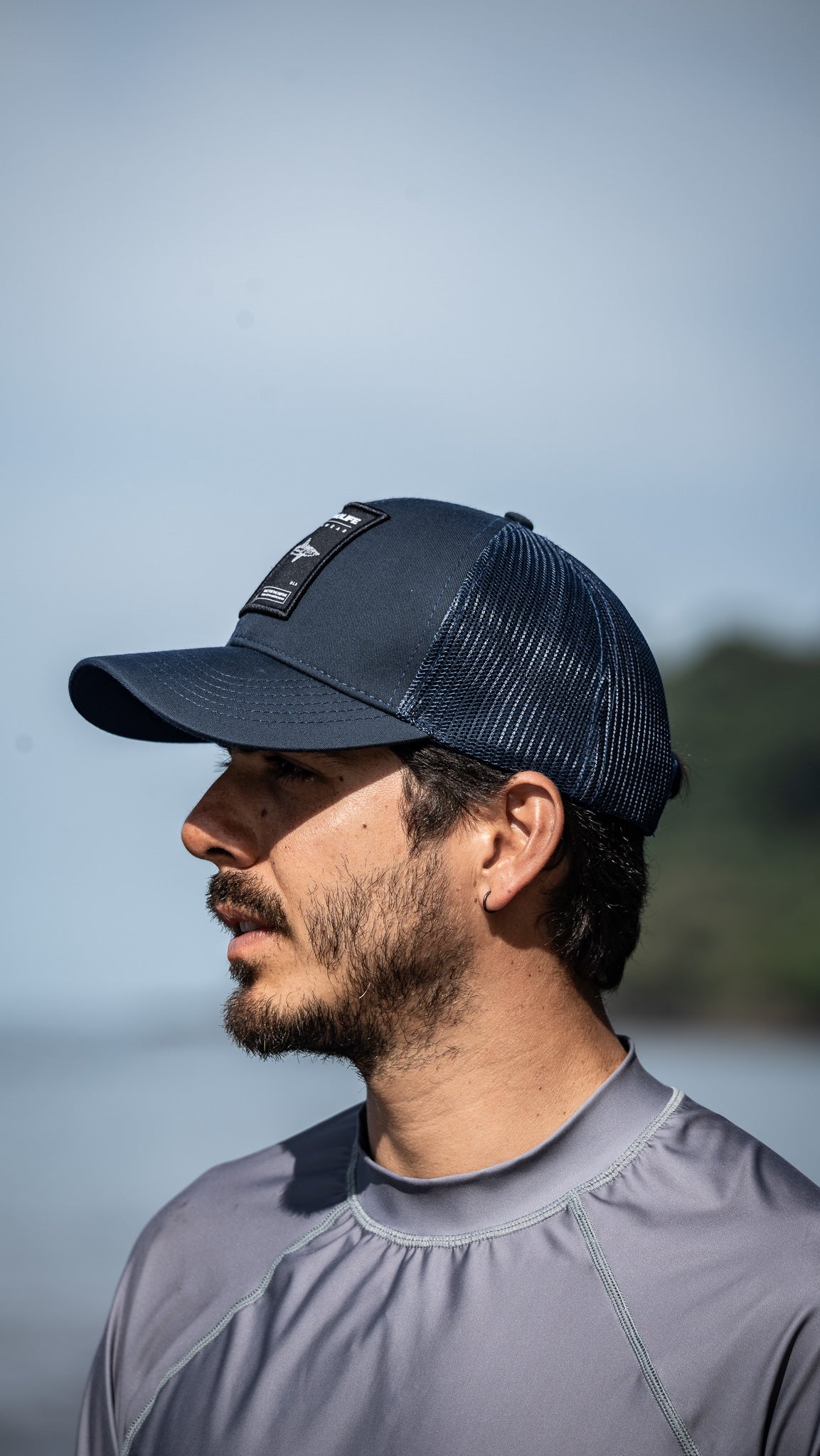 Dark Blue Ocean Explorer Trucker Cap