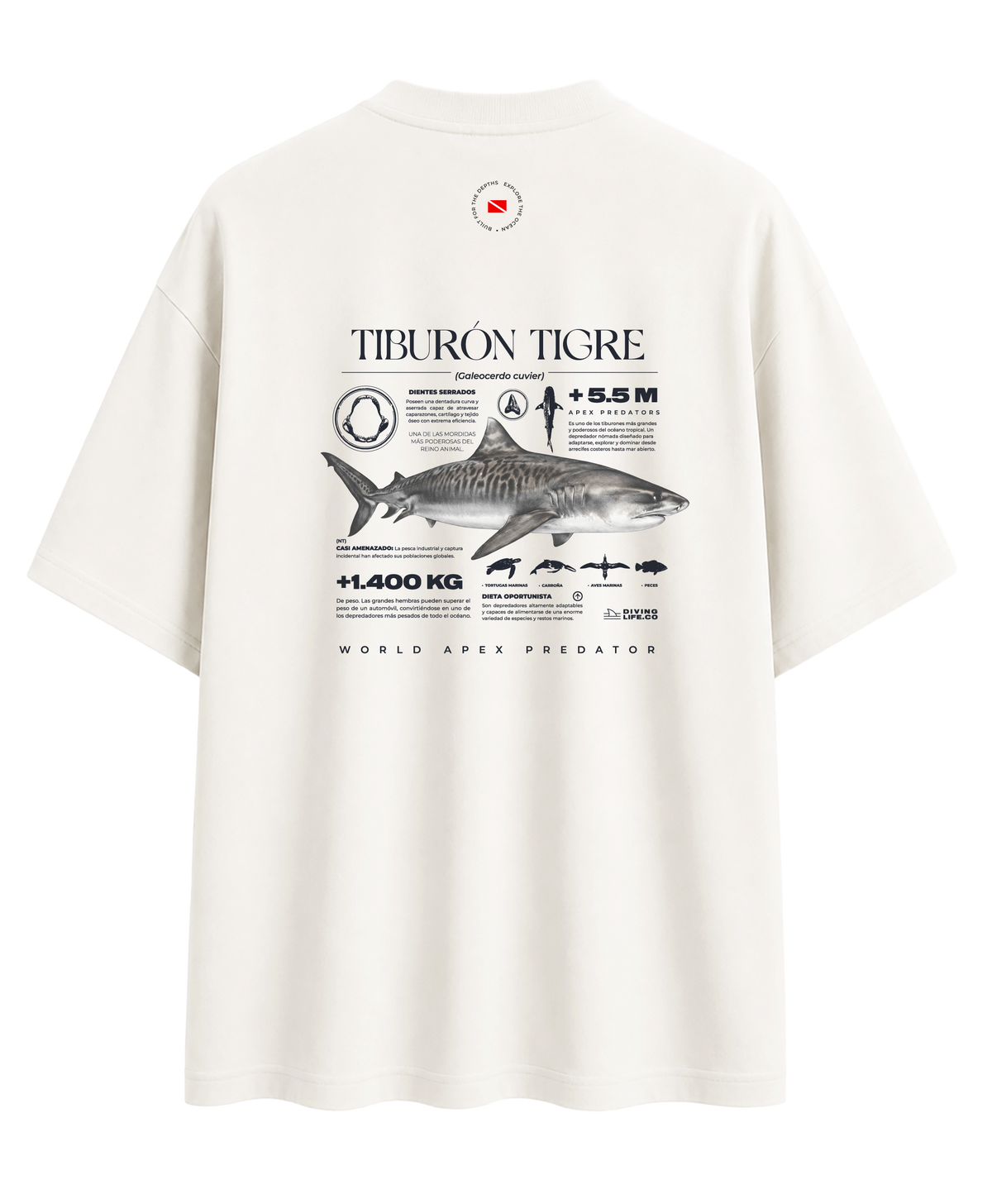 Tiburón Tigre T-Shirt Oversize Unisex
