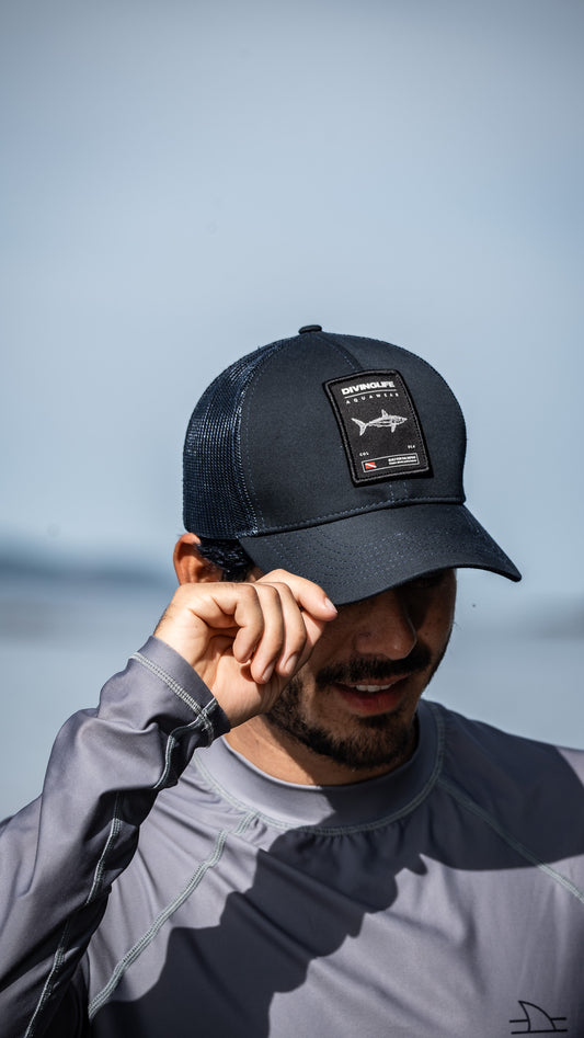 Dark Blue Ocean Explorer Trucker Cap