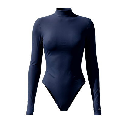 Long Sleeve Open Back Navy Blue