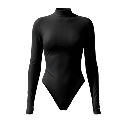 Long Sleeve Open Back Black