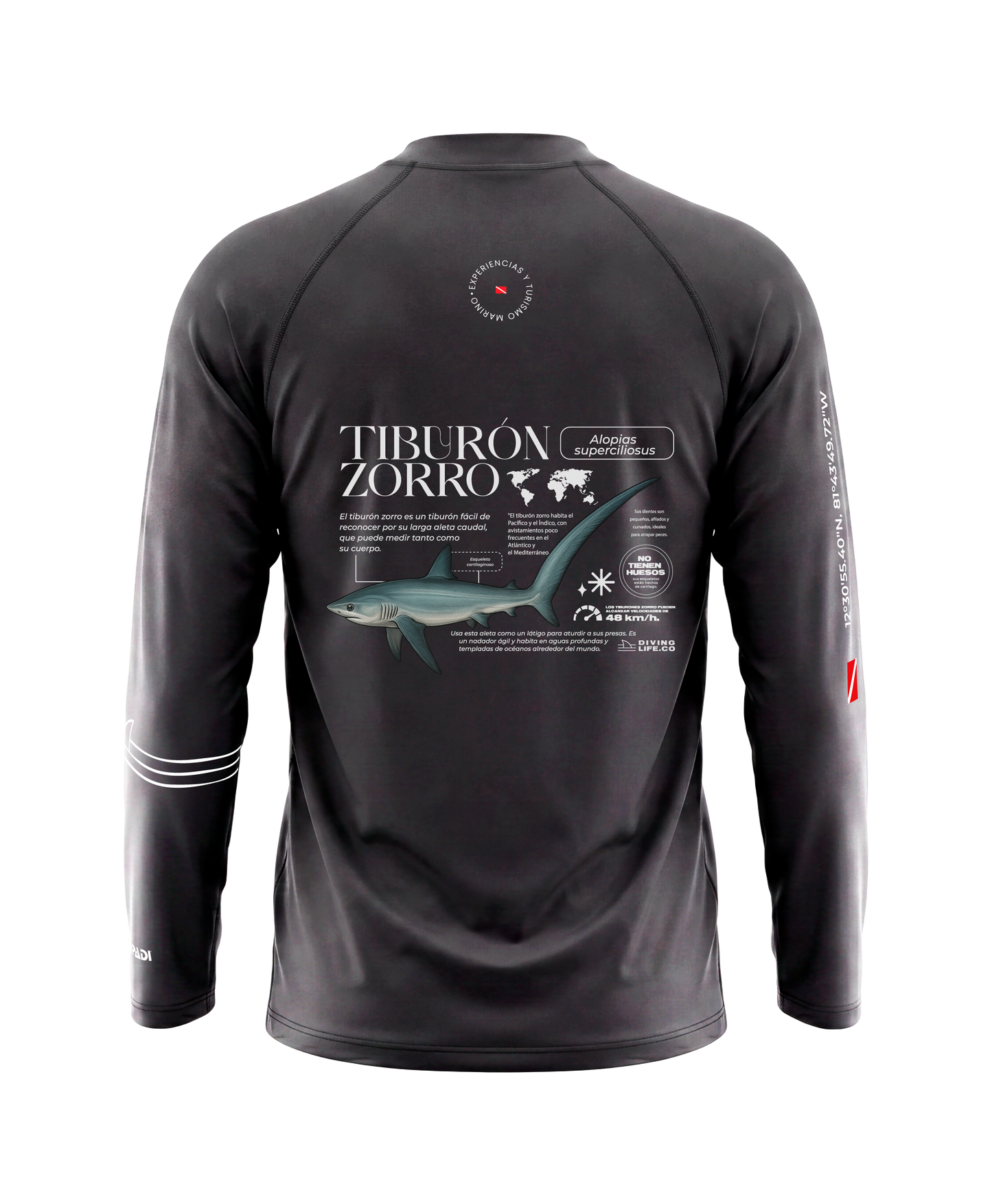 Black Thresher Shark Rashguard