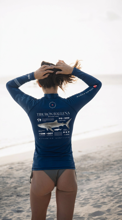 Dark Blue Whale Shark Rashguard
